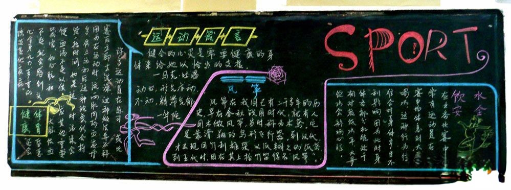 sport黑板报版面设计图