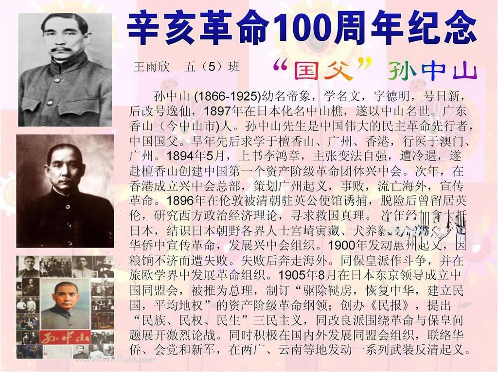 纪念辛亥革命电子小报