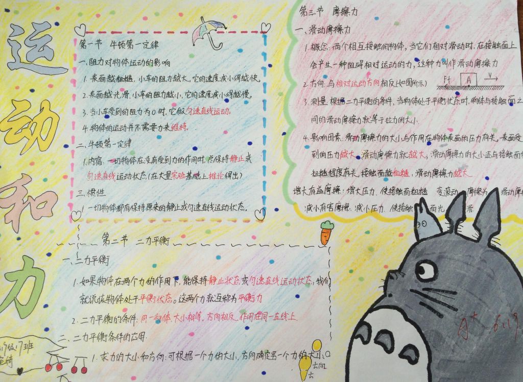 运动和力手抄报