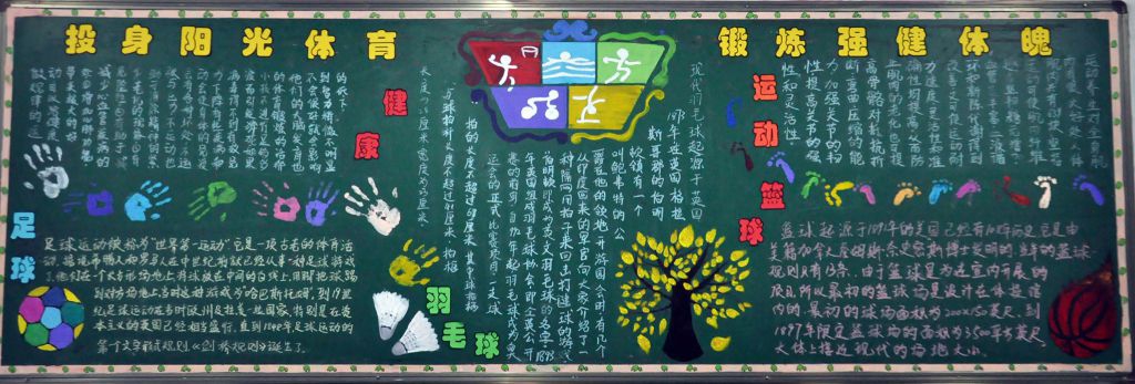投身阳光体育 锻炼强健体魄黑板报作品展