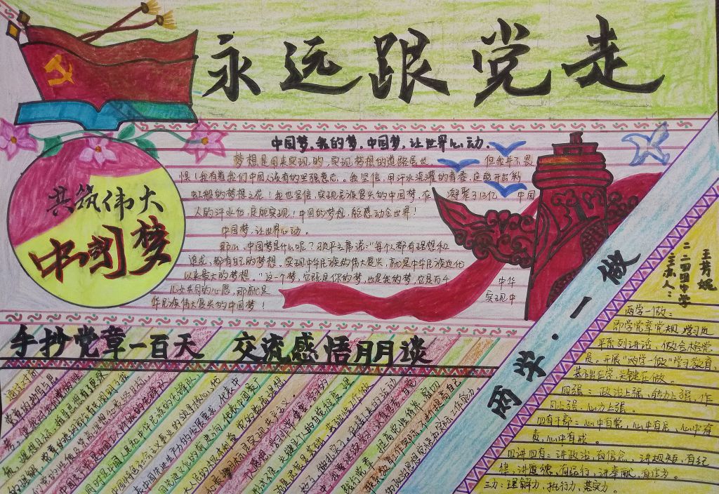学党章强党性手抄报图片