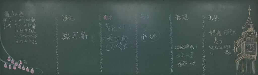 2022初中期末复习黑板报