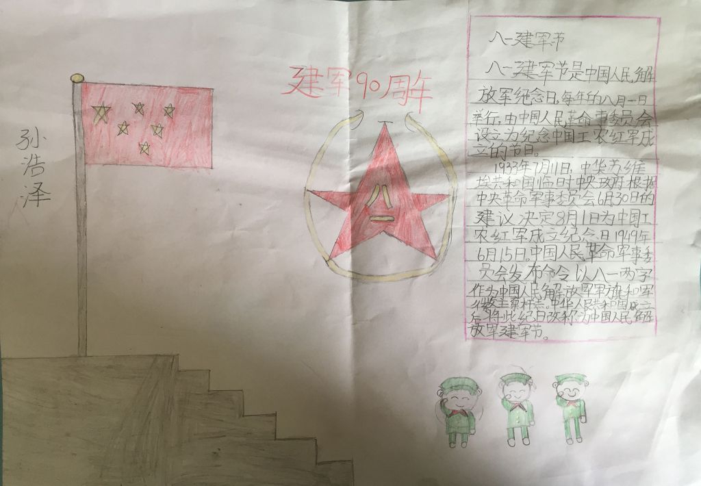 建军90周年纪念日手抄报图片