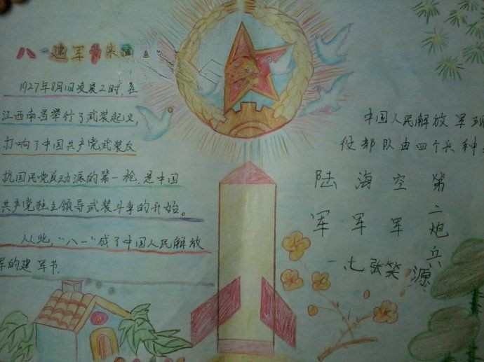 一年级建军节手抄报大全