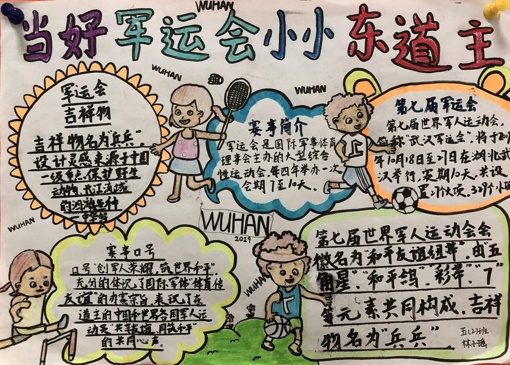 世界军人运动会手抄报，我为军运添色彩