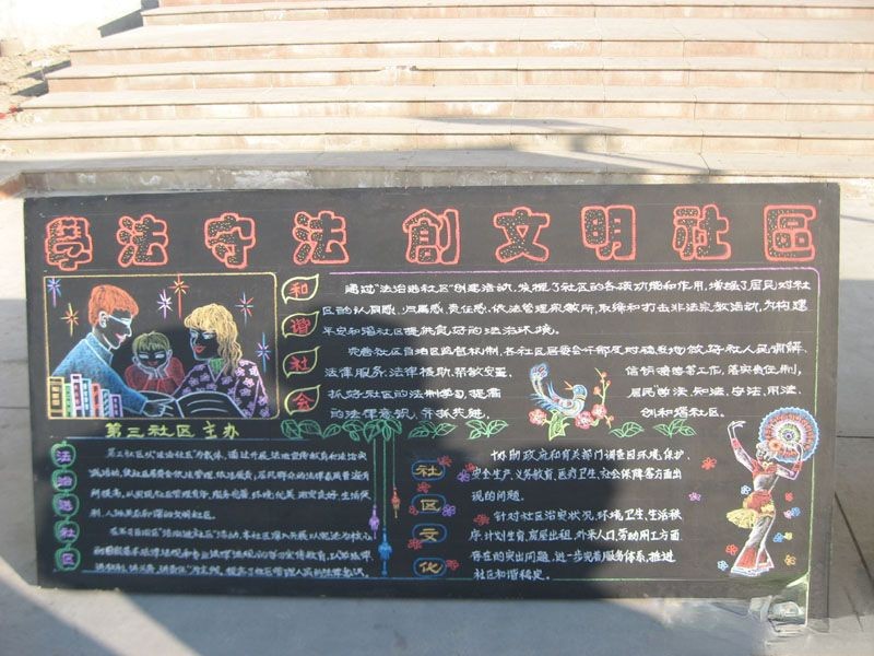 2022社区12.4法制日黑板报-学法守法 创文明社区