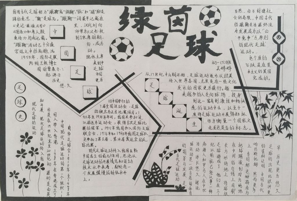 绿茵足球手抄报图片大全