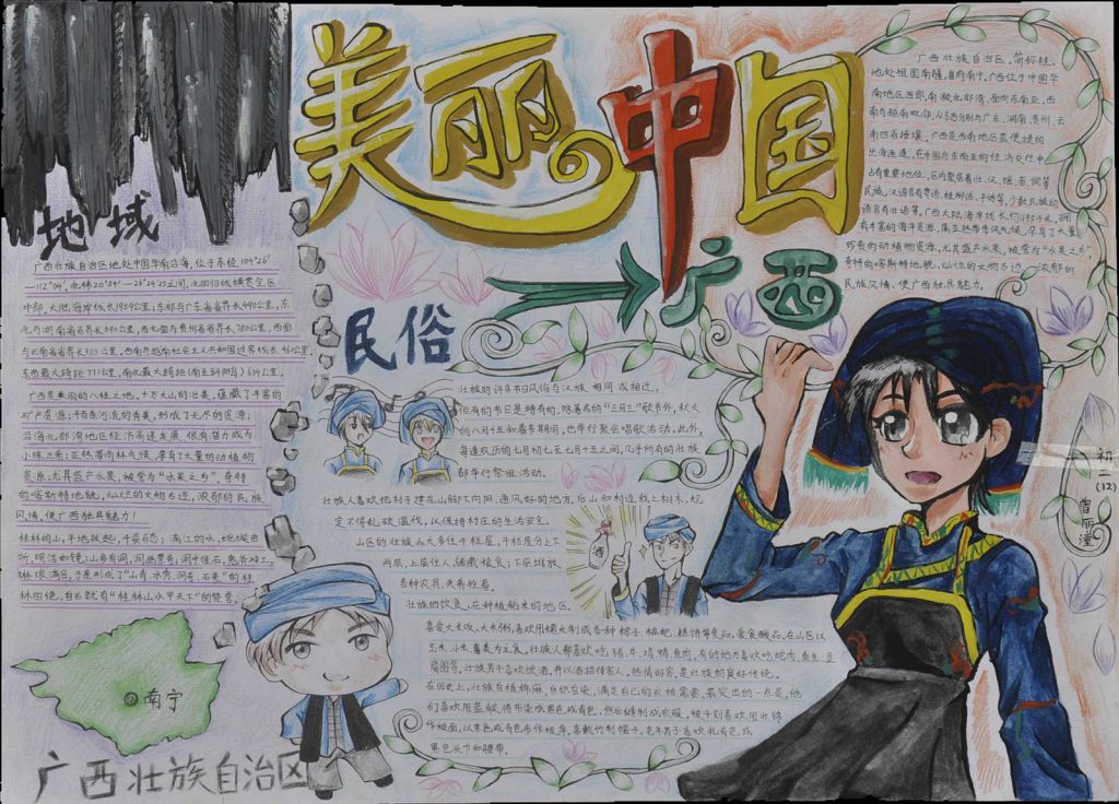 美丽中国民俗广西手抄报