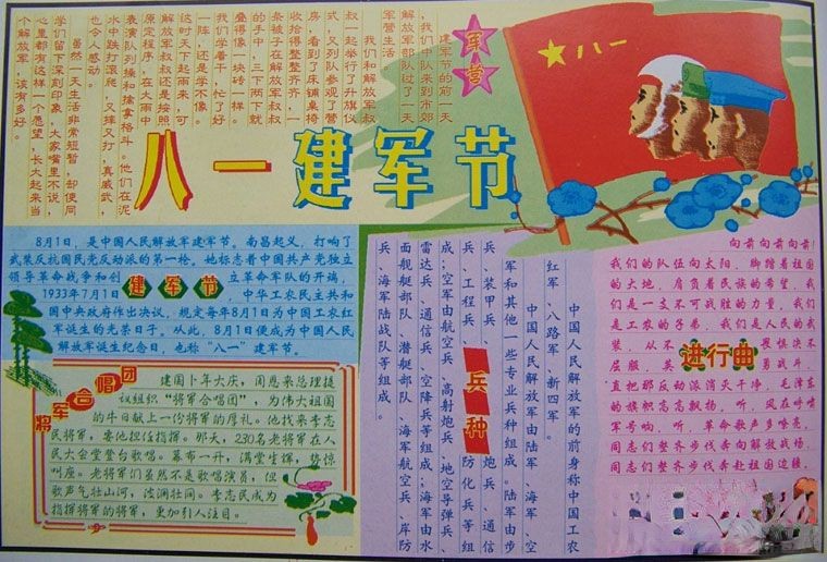 八一建军节手抄报 八一建军节手抄报