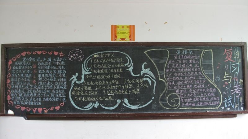 复习与考试黑板报版面设计图
