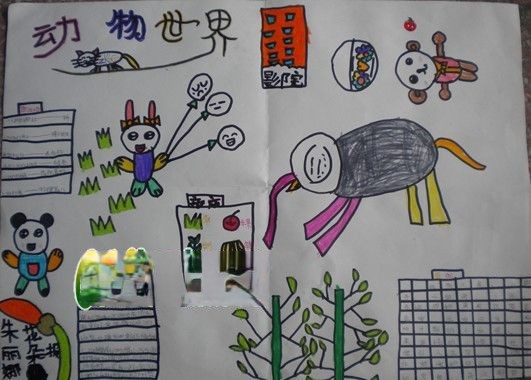 小学生动物世界手抄报作品