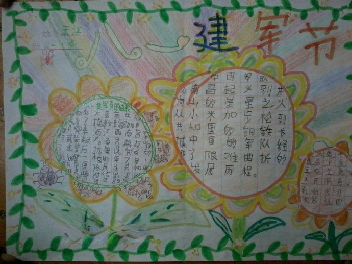 一年级建军节手抄报大全