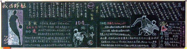 中学生体育黑板报优秀作品欣赏：我为球狂(图片三张)