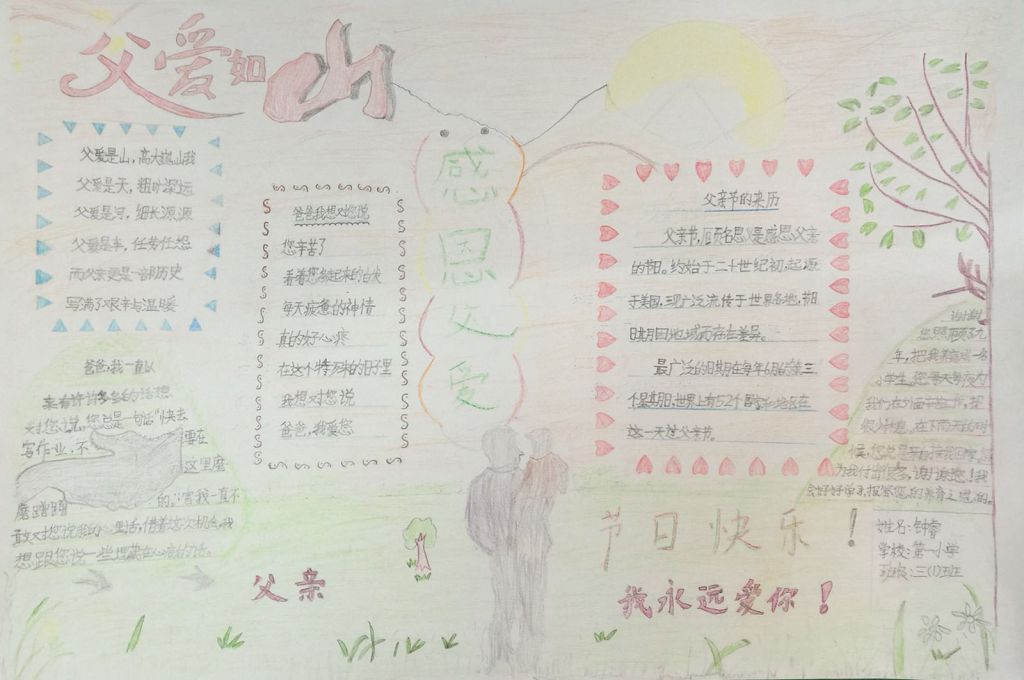 6月19日父亲节手抄报大全(精美大图) 6月19日父亲节手抄报大全(精美大图)