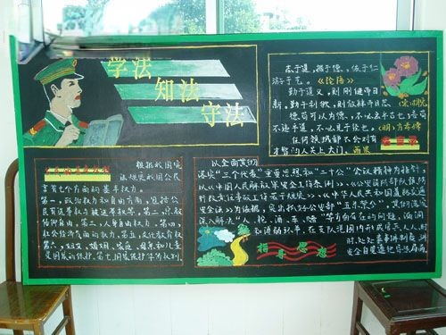 部队法制教育黑板报：学法知法守法