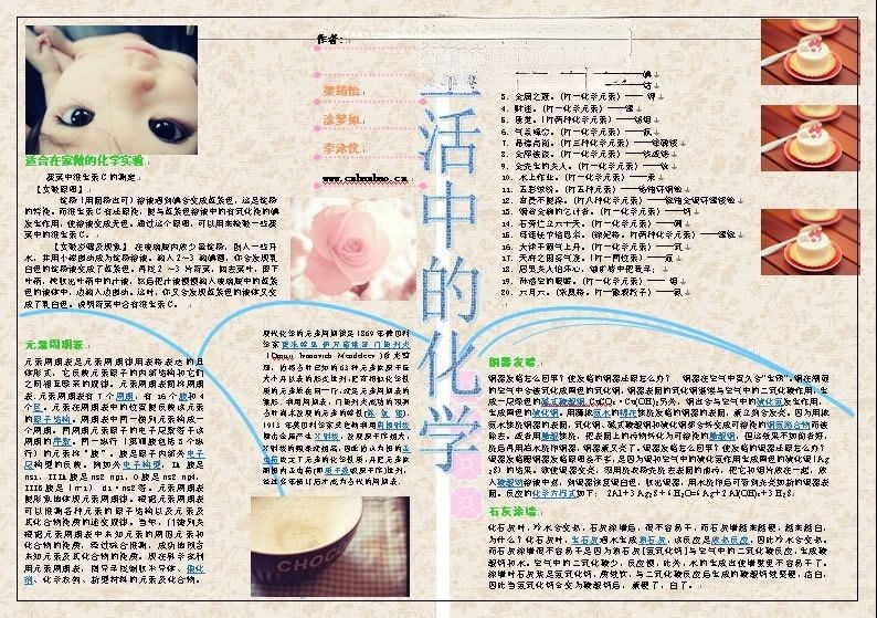 生活中的化学手抄报（word制作）