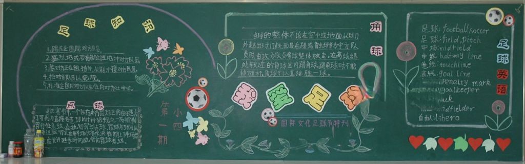 国际文化足球节黑板报：我爱足球