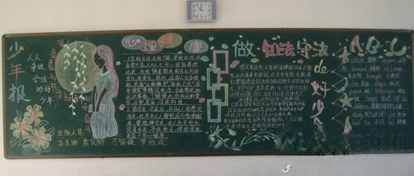 做遵纪守法好少年专题板报作品展—共
