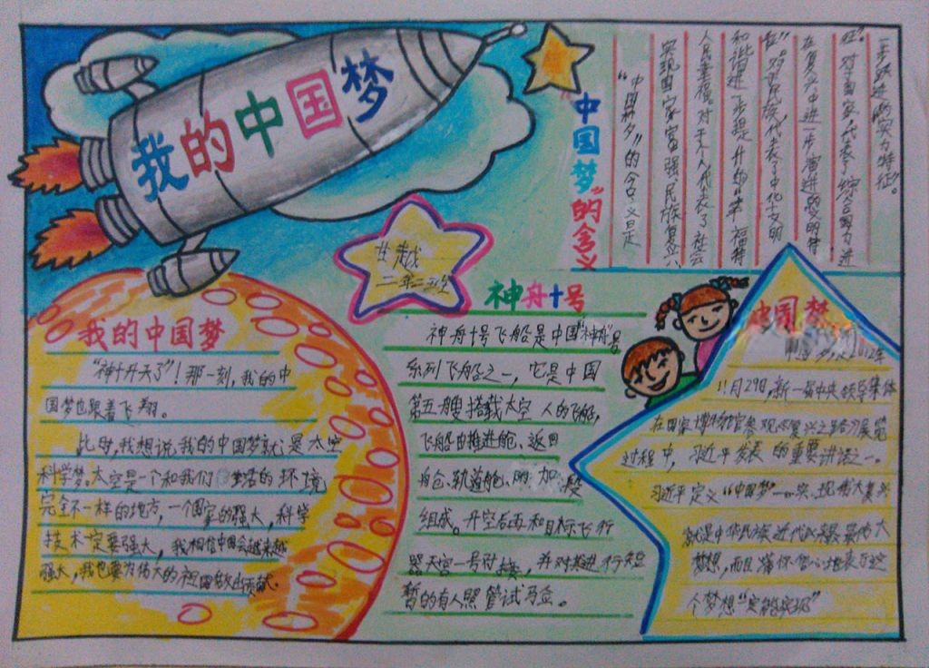 放飞中国梦手抄报图片