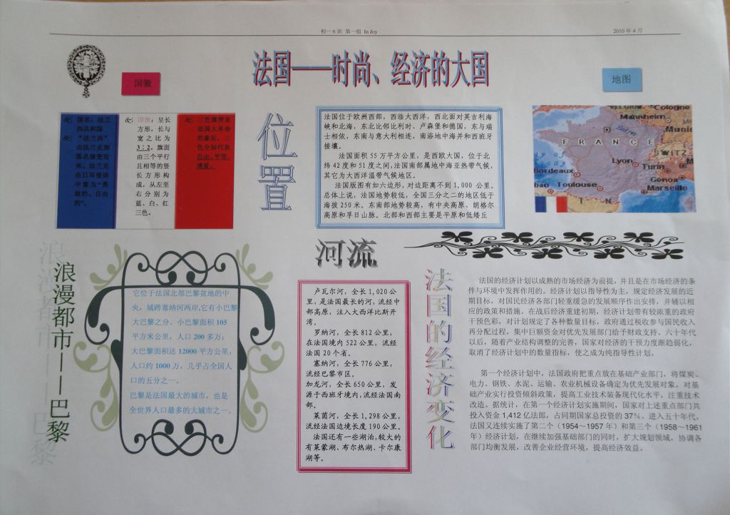 法国浪漫之旅手抄报图片