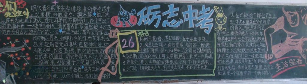 励志中考黑板报设计图 励志中考黑板报设计图