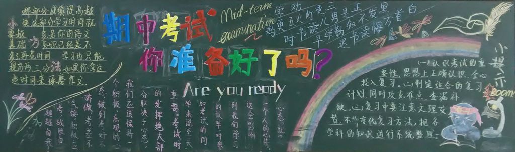 期中考试你准备好了吗?手抄报