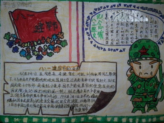 一年级建军节手抄报大全