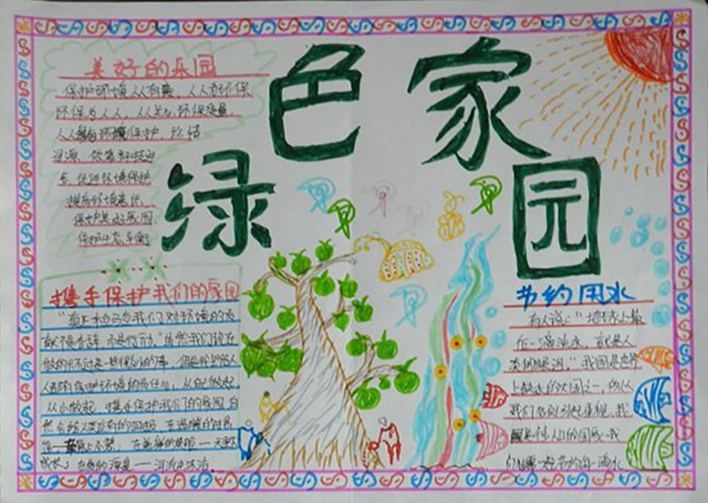美丽中国绿色家园手抄报