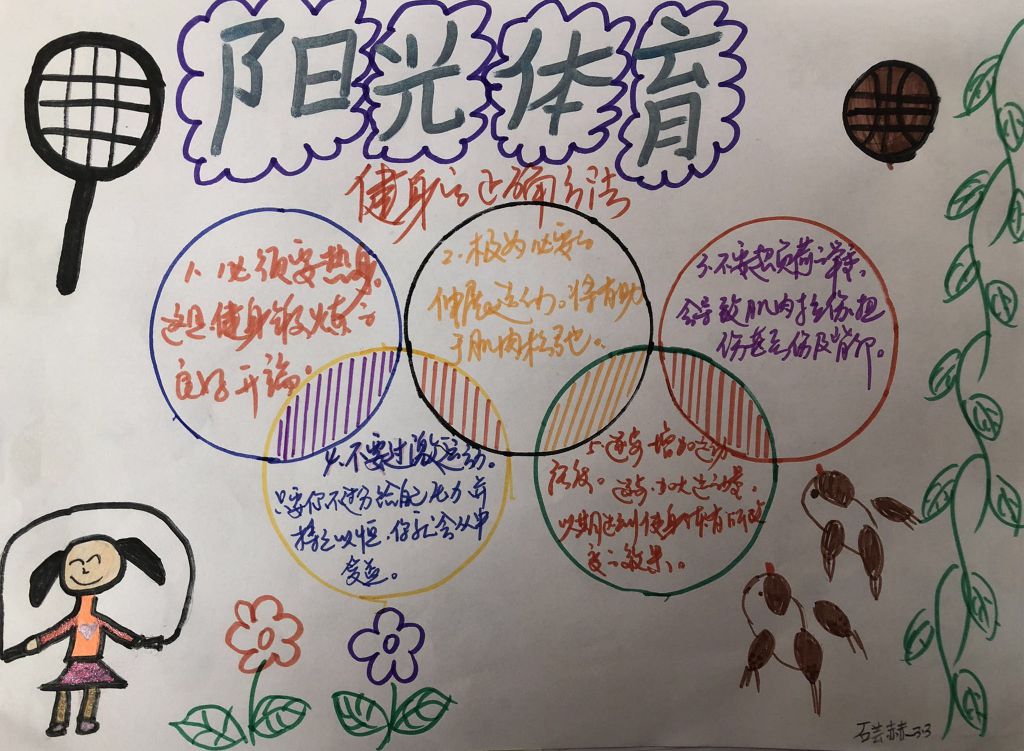 阳光体育增强体质手抄报