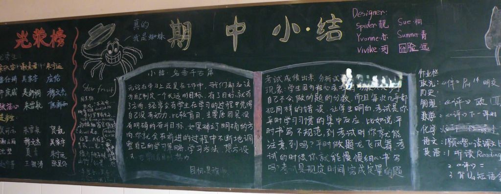 期中小结黑板报