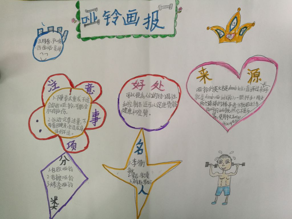哑铃画报手抄报图片
