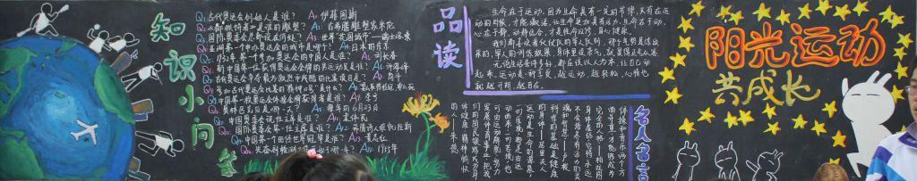 阳光健康运动成长黑板报