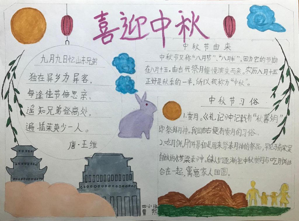 精美的中秋节手抄报荟萃，手残党瞬间变画家