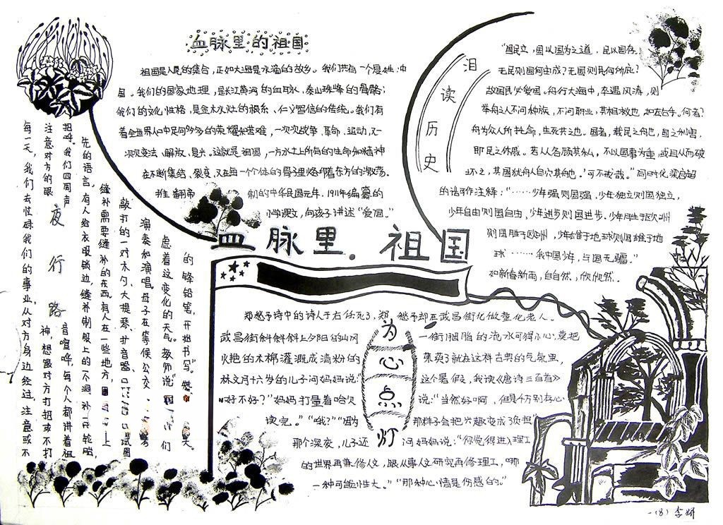 血脉里的祖国手抄报图片