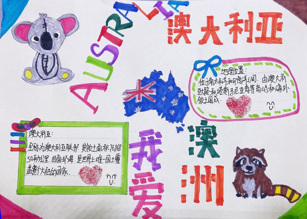 关于澳大利亚手抄报，我爱澳洲