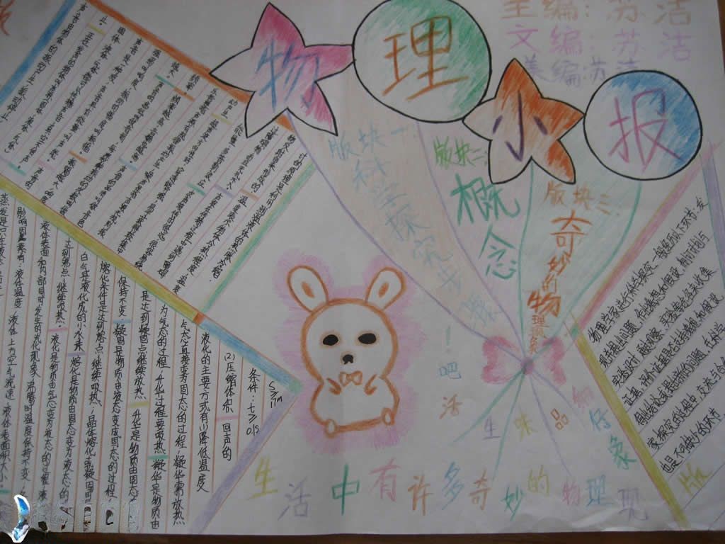 八年级物理手抄报版面设计图 八年级物理手抄报版面设计图