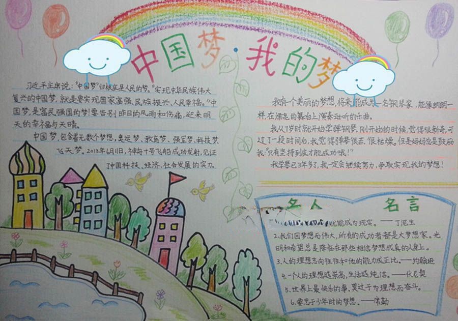 中国梦好少年手抄报