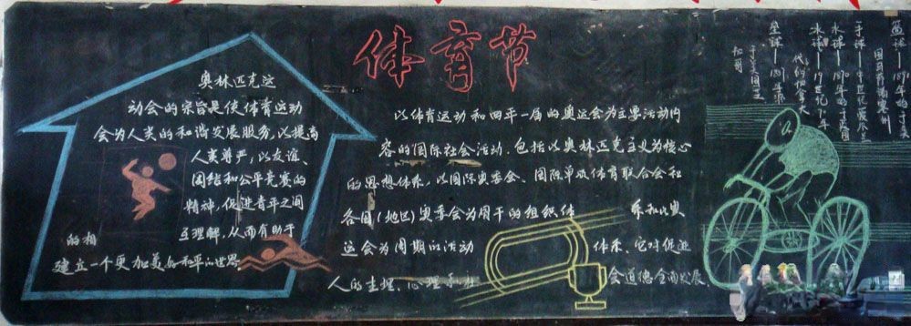 体育节板报图片