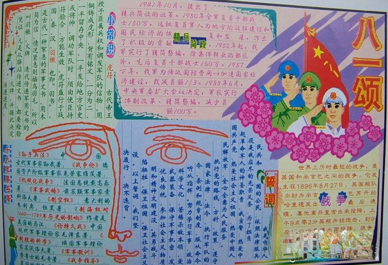 八一颂主题手抄报
