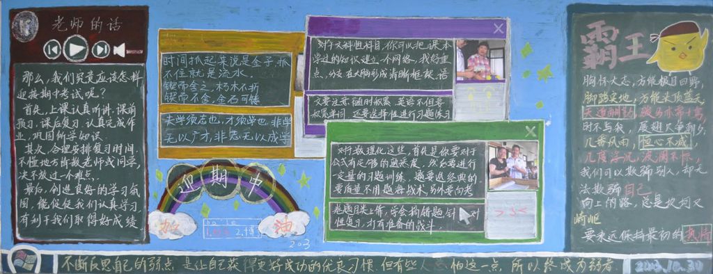 高二迎期中黑板报设计图