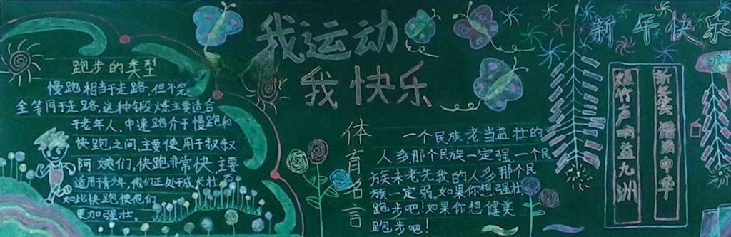 冬季体育健康运动黑板报