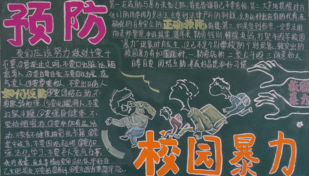 预防校园暴力黑板报图片