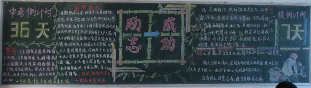 励志成功中考倒计时黑板报 励志成功中考倒计时黑板报