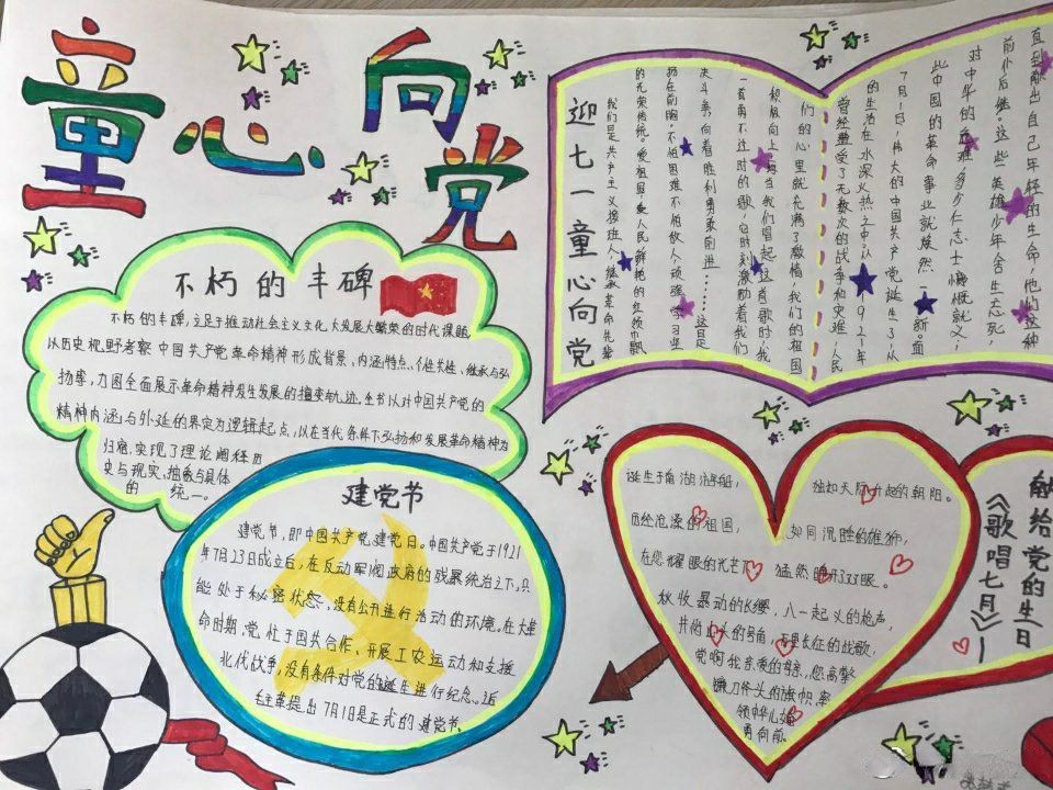 建党98周年手抄报图片，我和党一起成长