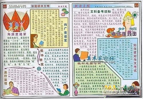 考试面对面、创建精神文明主题手抄报