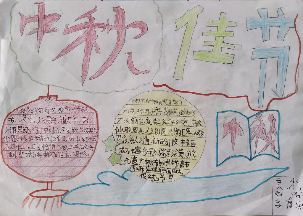 2022中秋节手抄报作品汇展，月是故乡明