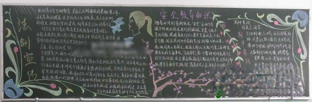 某事业单位法制宣传及安全教育知识黑板报设计