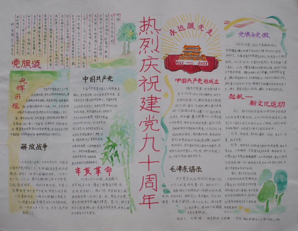 歌颂伟大的党手抄报图片大全
