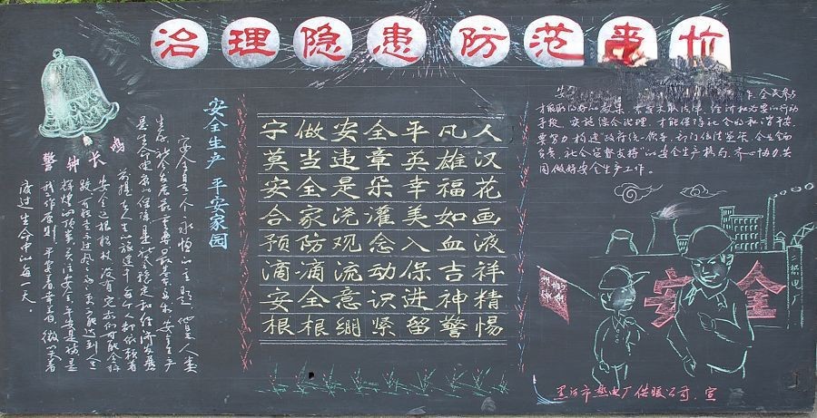 治理隐患防范事故黑板报