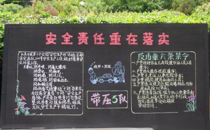 第十个全国安全生产月黑板报图片